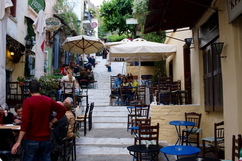 Cafes on steps