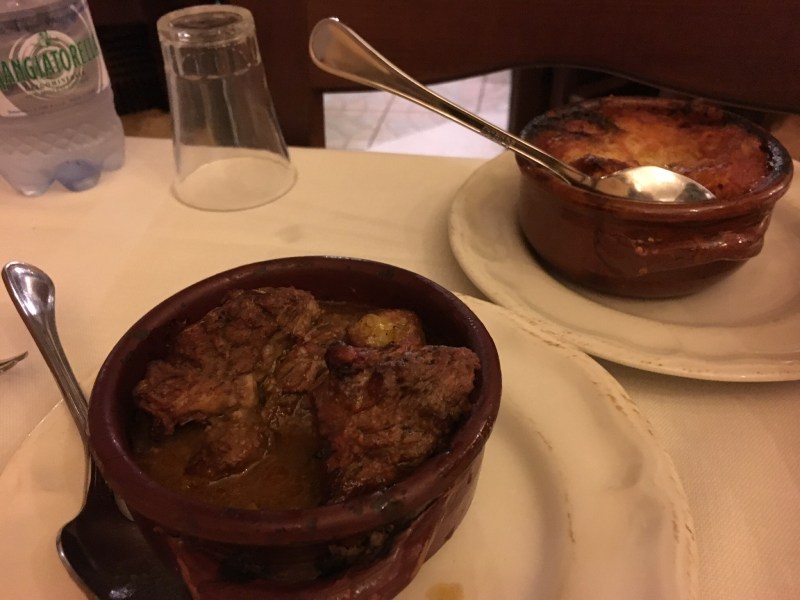 Goulash and eggplant parmesan