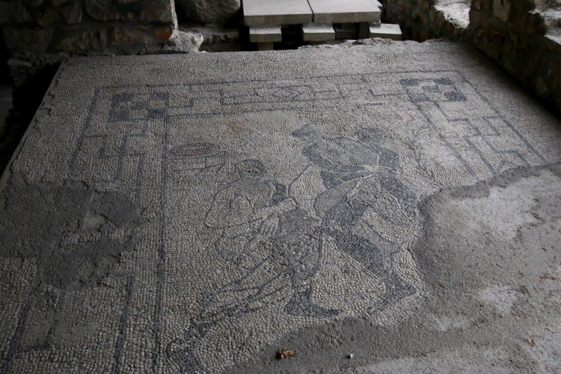 Tile floor from a bath